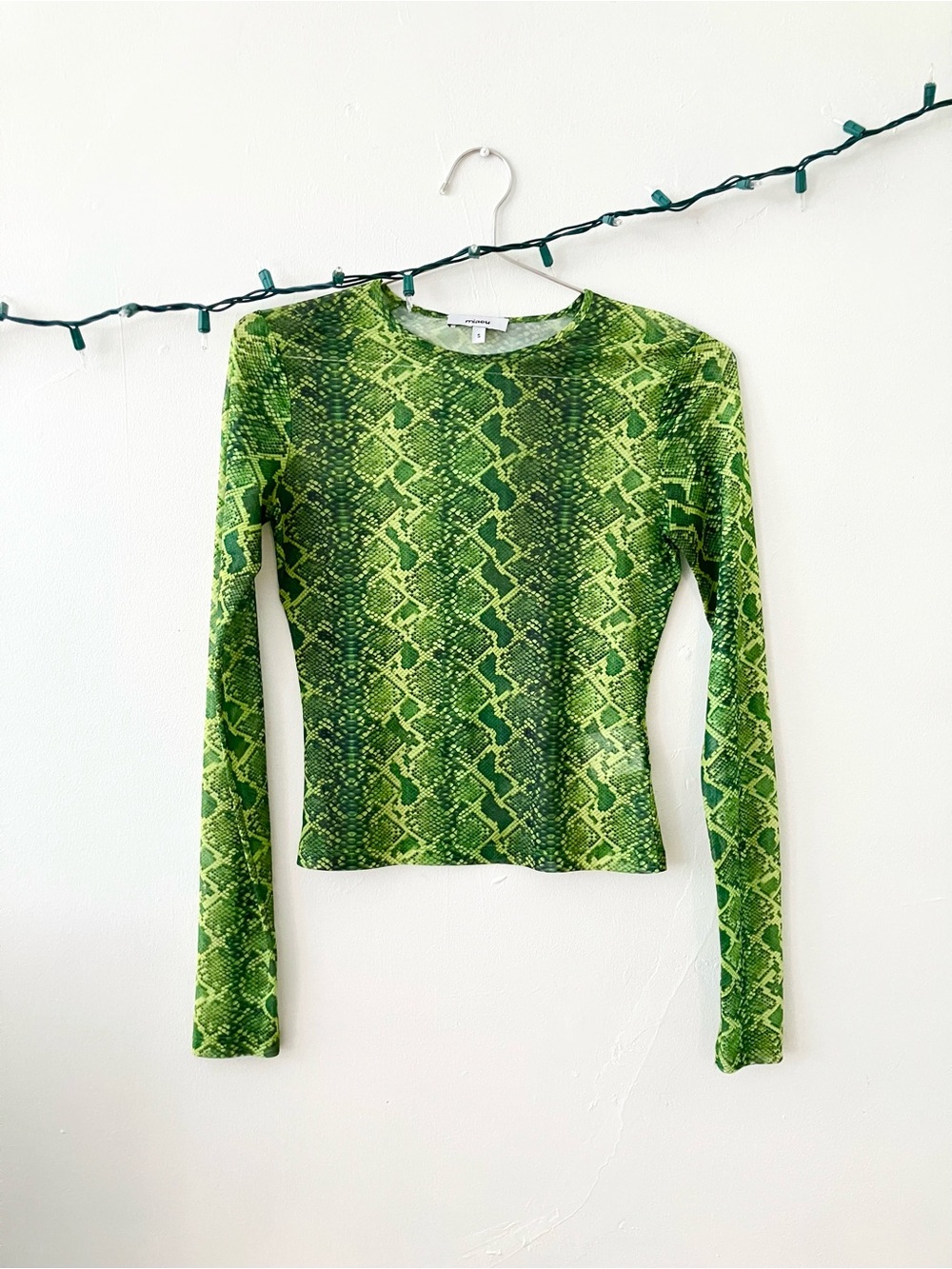 miaou Bright Green Mesh Crop Top